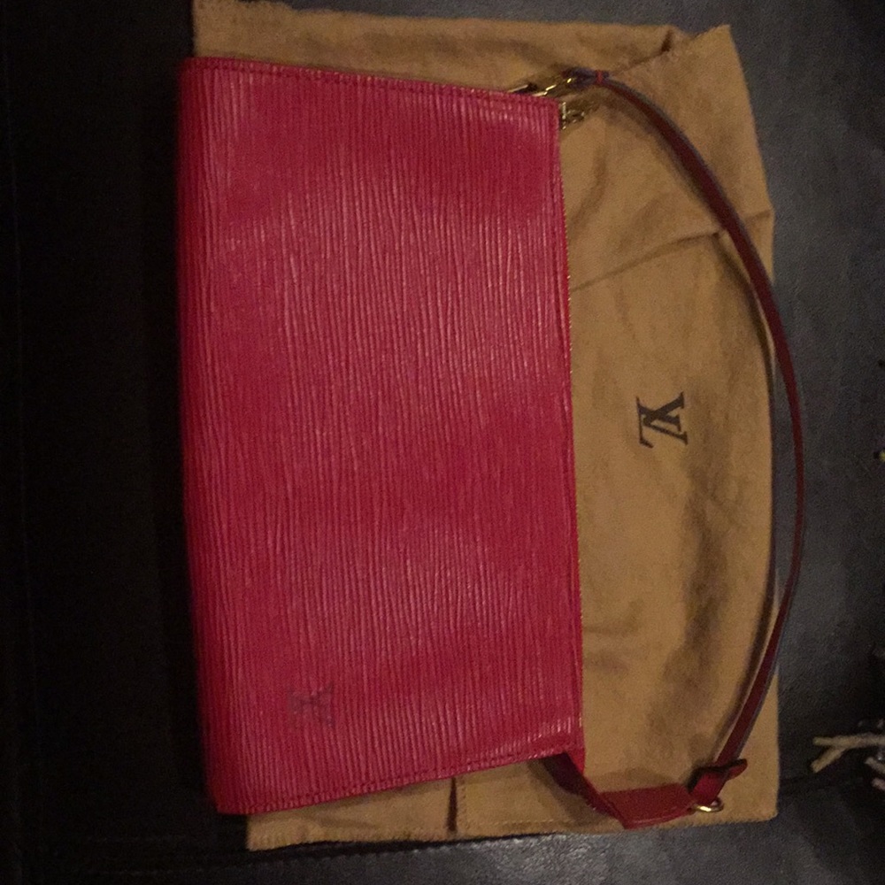 LV Ebi Leather Pochette in Red